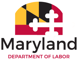 Maryland Department of Labor logo with state flag design and text underneath.